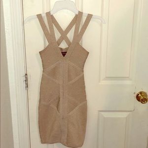 Sparkling Champagne Bandage Cocktail Dress